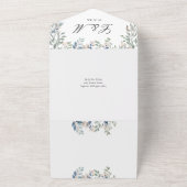 Elegante Bloemengroen QR Code Trouwen All In One Uitnodiging (Buitenkant)