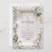 Elegante  bloemengroene bladeren bruiloft kaart (Voorkant)