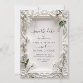 Elegante  bloemengroene bladeren Save the Date Kaart (Voorkant)