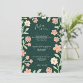 Elegante Bloemengroene Roze Rand Minimaal  Menu (Staand voorkant)