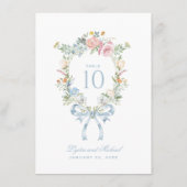 Elegante bloemengroet krans monogram tafelnummer (Achterkant)