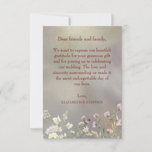 Elegante bloemenherfst bruiloft dank u kaarten (Voorkant)