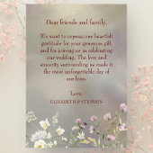 Elegante bloemenherfst bruiloft dank u kaarten