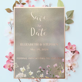 Elegante bloemenherfst Save the Date Kaart