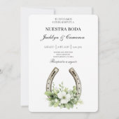 Elegante Bloemenhoef Bruiloft Uitnodiging (Voorkant)