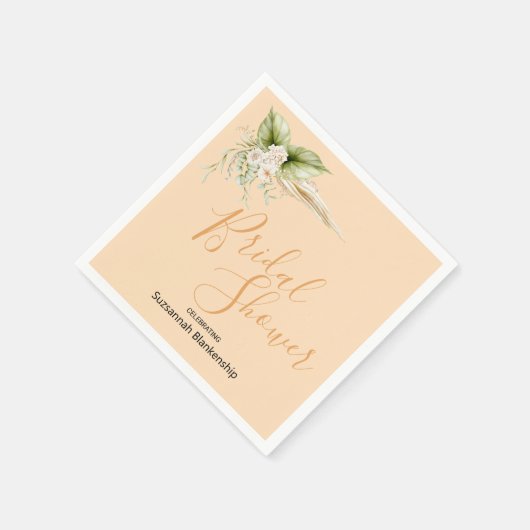 Elegante Bloemenhoek Vrijgezellenfeest Sjabloon Servet (Hoek)