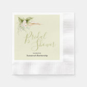 Elegante Bloemenhoek Vrijgezellenfeest Sjabloon Servet (Voorkant)