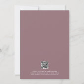Elegante Bloemenhoeken Bruiloft Mauve QR Code Kaart (Achterkant)
