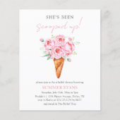 Elegante bloemenijs bruids douche uitnodiging flyer (Voorkant)