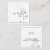 Elegante bloemenillustratie Doula of vroedvrouw Vierkante Visitekaartje (Voorkant / Achterkant)