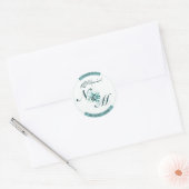 Elegante bloemenislamitische aangepaste bruiloft s ronde sticker (Envelop)