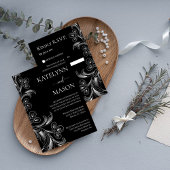 Elegante Bloemenkaart Zwart-Wit RSVP