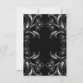 Elegante Bloemenkaart Zwart-Wit RSVP (Achterkant)