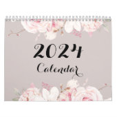 Elegante bloemenkalender aan de wand 2024 kalender (Hoes)