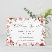 Elegante bloemenkalligrafie bruiloft brunch kaart (Staand voorkant)