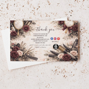 Elegante Bloemenkapsalon Zakelijk Bedankkaart