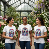 Elegante Bloemenkater T-shirt