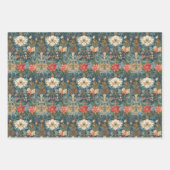 Elegante bloemenkerst inpakpapier vel (Voorkant 2)