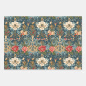 Elegante bloemenkerst inpakpapier vel (Voorkant)