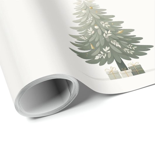 Elegante bloemenkerstboom cadeaupapier (Rol Hoek)