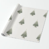 Elegante bloemenkerstboom cadeaupapier (Uitgerold)