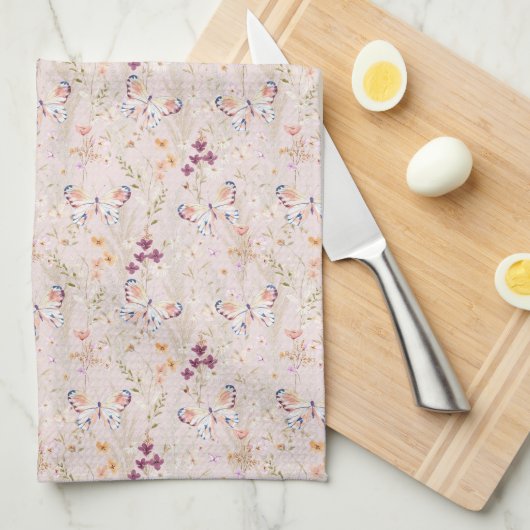 Elegante bloemenkeukenhanddoek theedoek (Quarter Fold)