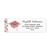 Elegante bloemenklasse van 2025 Afstuderen Etiket (Voorkant)