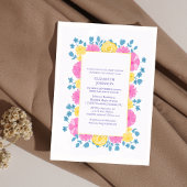 Elegante bloemenklassieker kleurrijk baby shower kaart