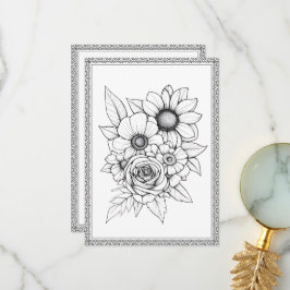 Elegante bloemenkleur Doe-Het-Zelf Wenskaart Bedankkaart