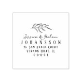 Elegante bloemenkoppels namen retour adres rubberstempel (Afrduk)