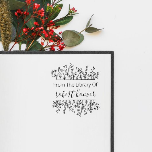 Elegante  bloemenkorf uit de Bibliotheek van Rubberstempel