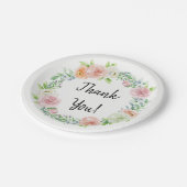 Elegante bloemenkrans bedankbriefje cadeautje papieren bordje (Gekanteld)