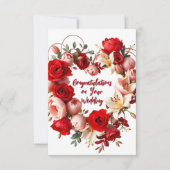 Elegante Bloemenkrans bruiloft gefeliciteerd Kaart (Voorkant)