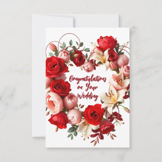 Elegante Bloemenkrans bruiloft gefeliciteerd Kaart (Voorkant)