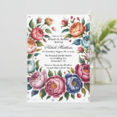 Elegante Bloemenkrans Brunch & Bubbly Kaart (Staand voorkant)