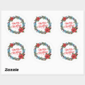 Elegante bloemenkrans Kerstmis | Sticker Seal (Vel)