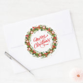 Elegante bloemenkrans Kerstmis | Sticker Seal (Envelop)