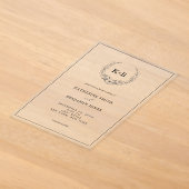 Elegante bloemenkrans monogram bruiloft acryl uitnodigingen (Laagn)