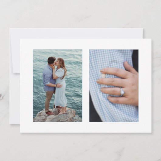 Elegante bloemenkrans | Monogram bruiloft Save The Date (Achterkant)