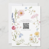 Elegante bloemenkrans | QR Code RSVP bruiloft Kaart (Achterkant)