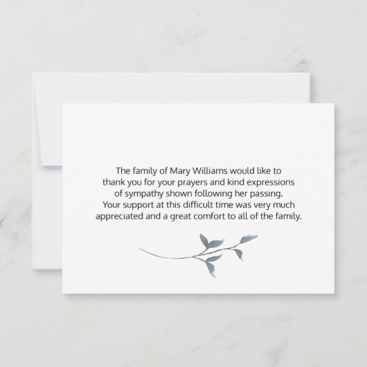 Elegante bloemenkrans sympathie dank u bedankkaart (Achterkant)