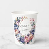 Elegante bloemenkrans voor bruiloft papieren bekers (Achterkant)
