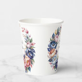 Elegante bloemenkrans voor bruiloft papieren bekers (Links)