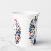 Elegante bloemenkrans voor bruiloft papieren bekers (Rechts)