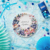 Elegante bloemenkrans voor bruiloft papieren bordje (Feest)