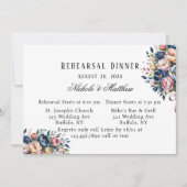 Elegante bloemenkrans voor repetitiediner kaart (Voorkant)