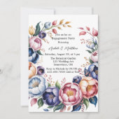 Elegante bloemenkrans voor verlovingsfeest kaart (Voorkant)