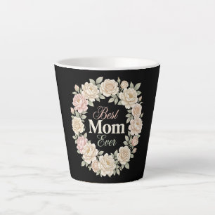 Elegante bloemenkranse Beste Moeder Ooit Latte Mok