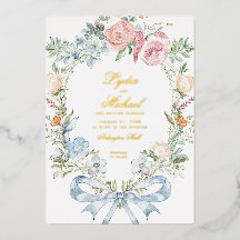 Elegante bloemenkranstekens met monogram | Trouwka
