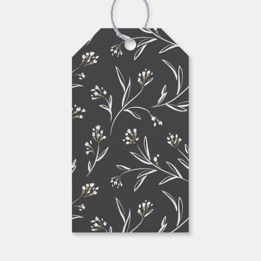 Elegante bloemenkrijtbord rustieke bruiloft monogr cadeaulabel (Achterkant)